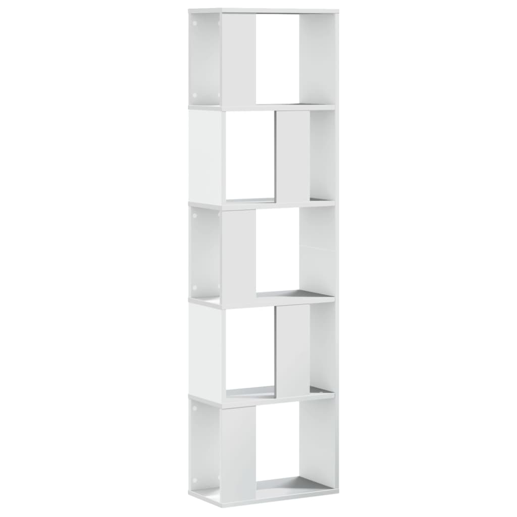 Bibliothèque 5 niveaux blanc 45x23,5x162,5 cm bois d'ingénierie - XIOS
