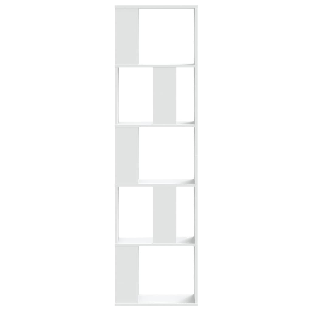 Bibliothèque 5 niveaux blanc 45x23,5x162,5 cm bois d'ingénierie - XIOS