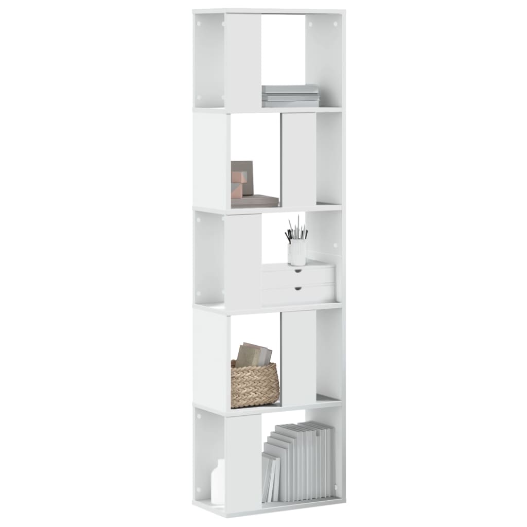 Bibliothèque 5 niveaux blanc 45x23,5x162,5 cm bois d'ingénierie - XIOS