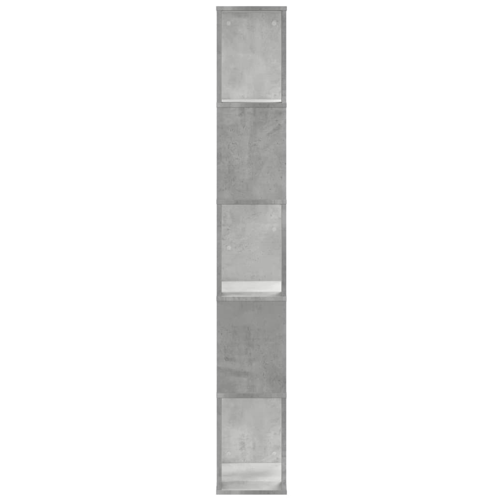 Bibliothèque 5 niveaux gris béton bois d'ingénierie - XIOS