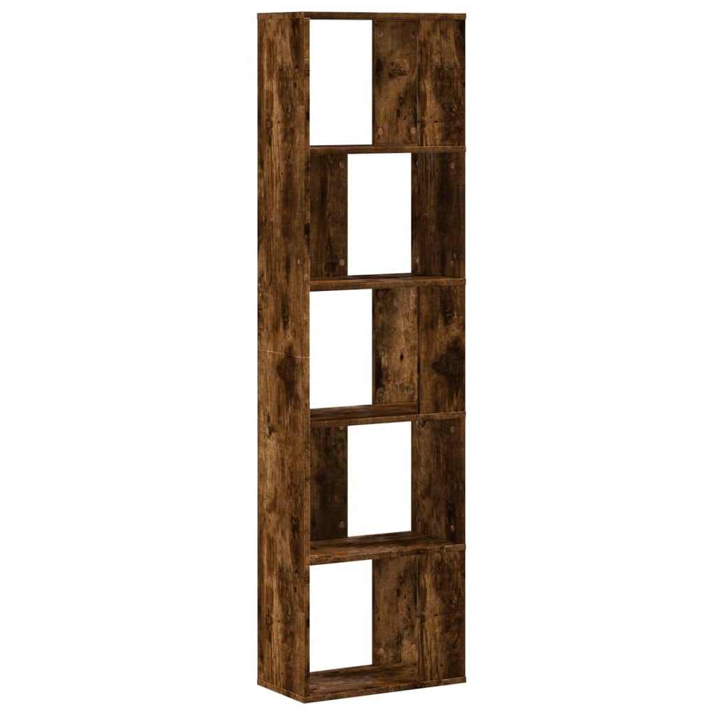 Bibliothèque 5 niveaux chêne fumé bois d'ingénierie - XIOS