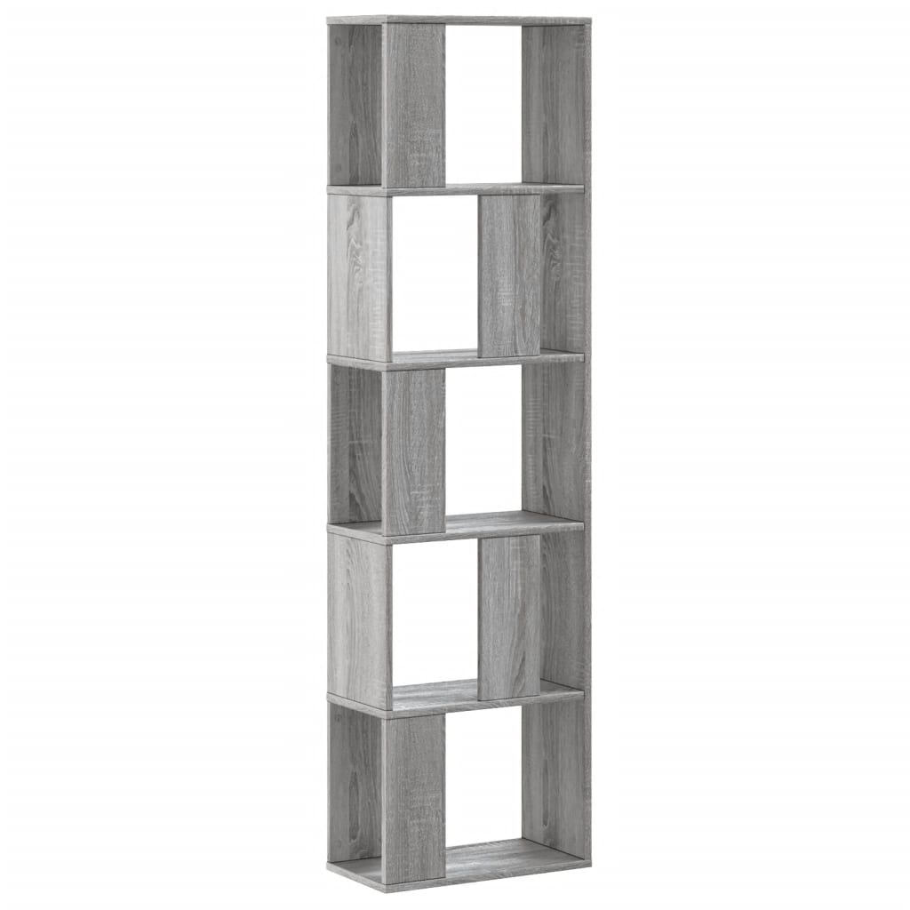 Bibliothèque 5 niveaux sonoma gris bois d'ingénierie - XIOS
