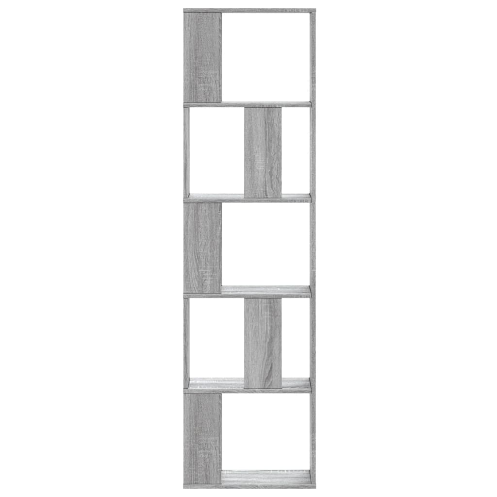 Bibliothèque 5 niveaux sonoma gris bois d'ingénierie - XIOS
