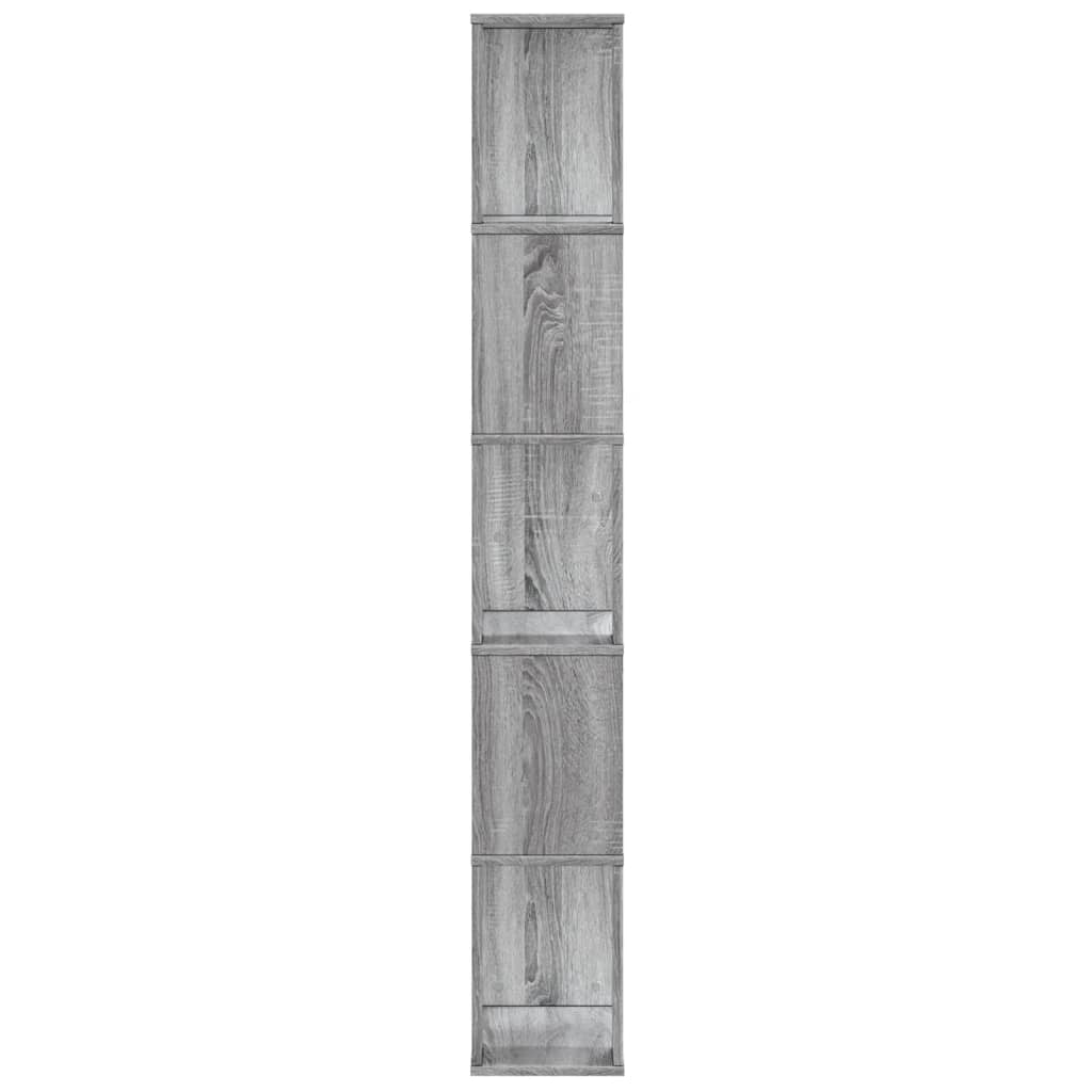 Bibliothèque 5 niveaux sonoma gris bois d'ingénierie - XIOS