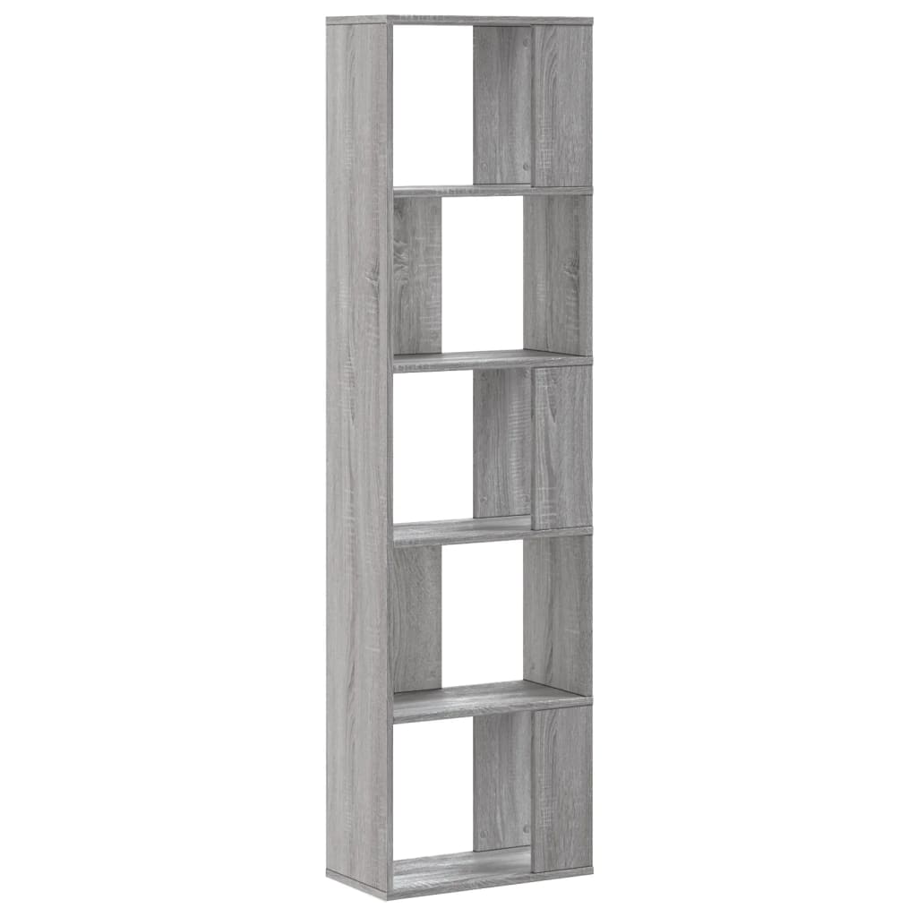 Bibliothèque 5 niveaux sonoma gris bois d'ingénierie - XIOS