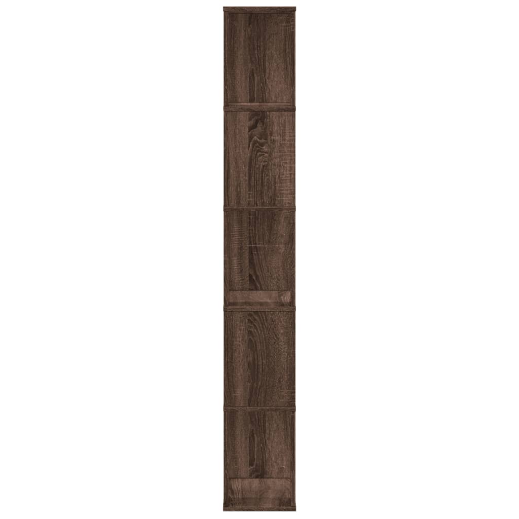 Bibliothèque 5 niveaux chêne marron bois ingénierie - XIOS