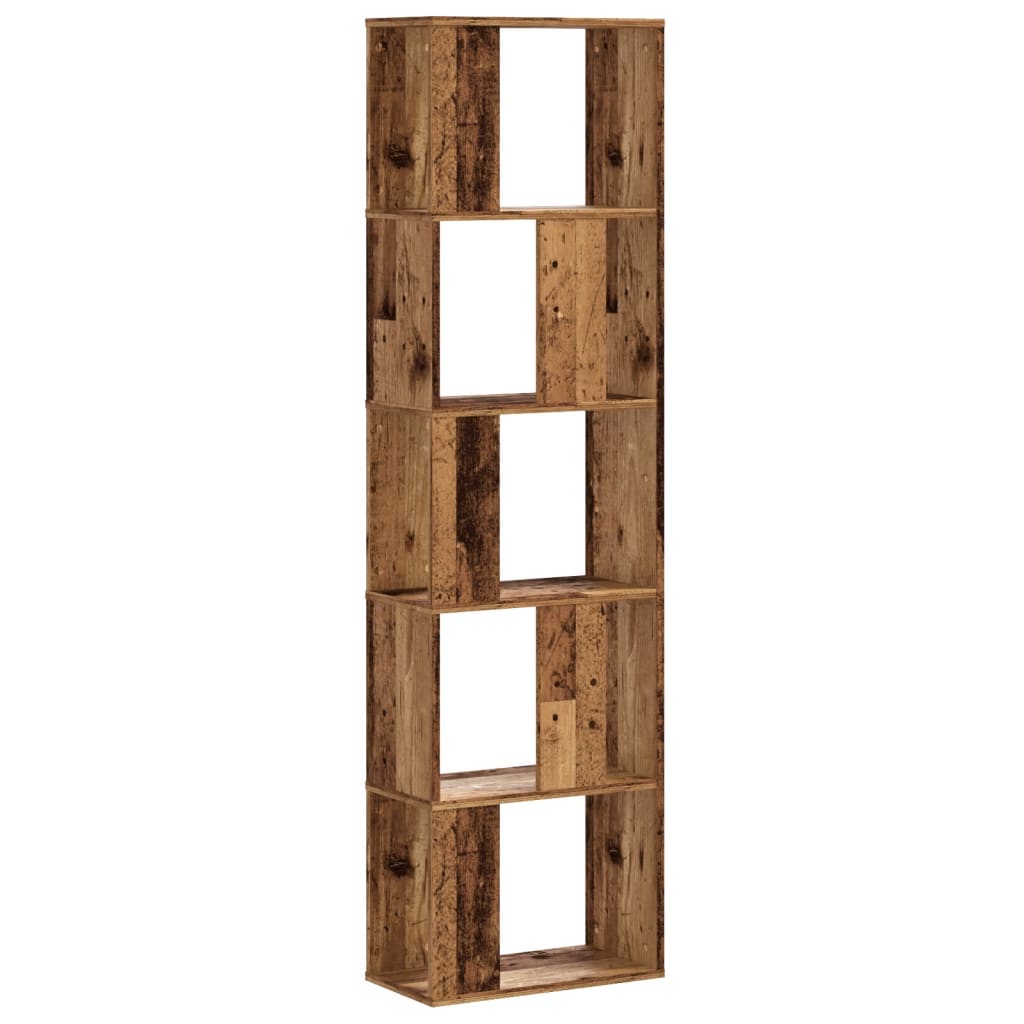 Bibliothèque 5 niveaux vieux bois bois d'ingénierie - XIOS