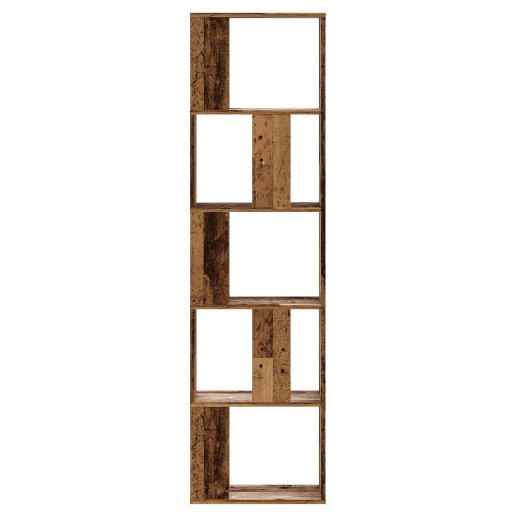 Bibliothèque 5 niveaux vieux bois bois d'ingénierie - XIOS