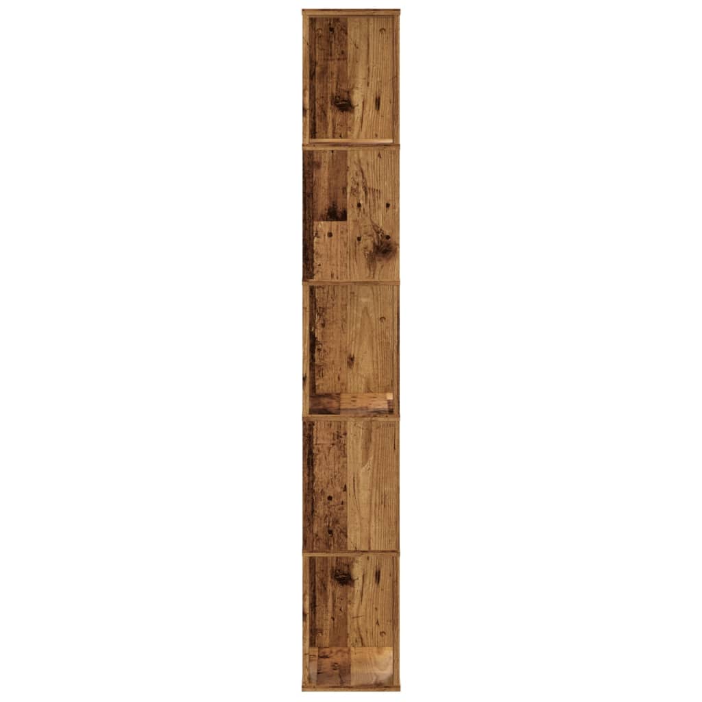 Bibliothèque 5 niveaux vieux bois bois d'ingénierie - XIOS