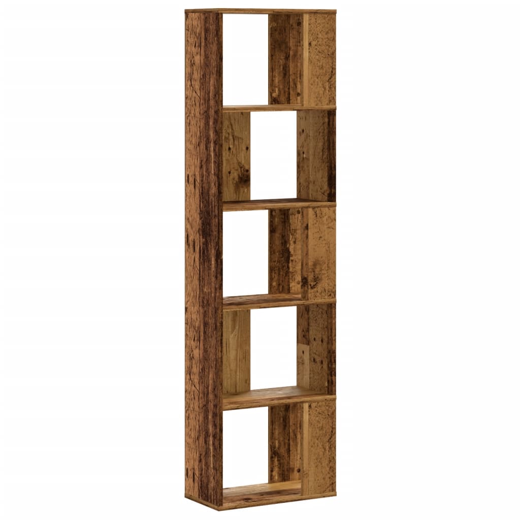 Bibliothèque 5 niveaux vieux bois bois d'ingénierie - XIOS