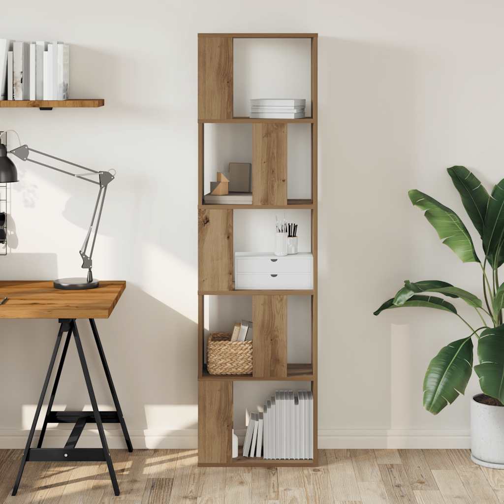 Bibliothèque 5 niveaux chêne artisanal bois ingénierie - XIOS