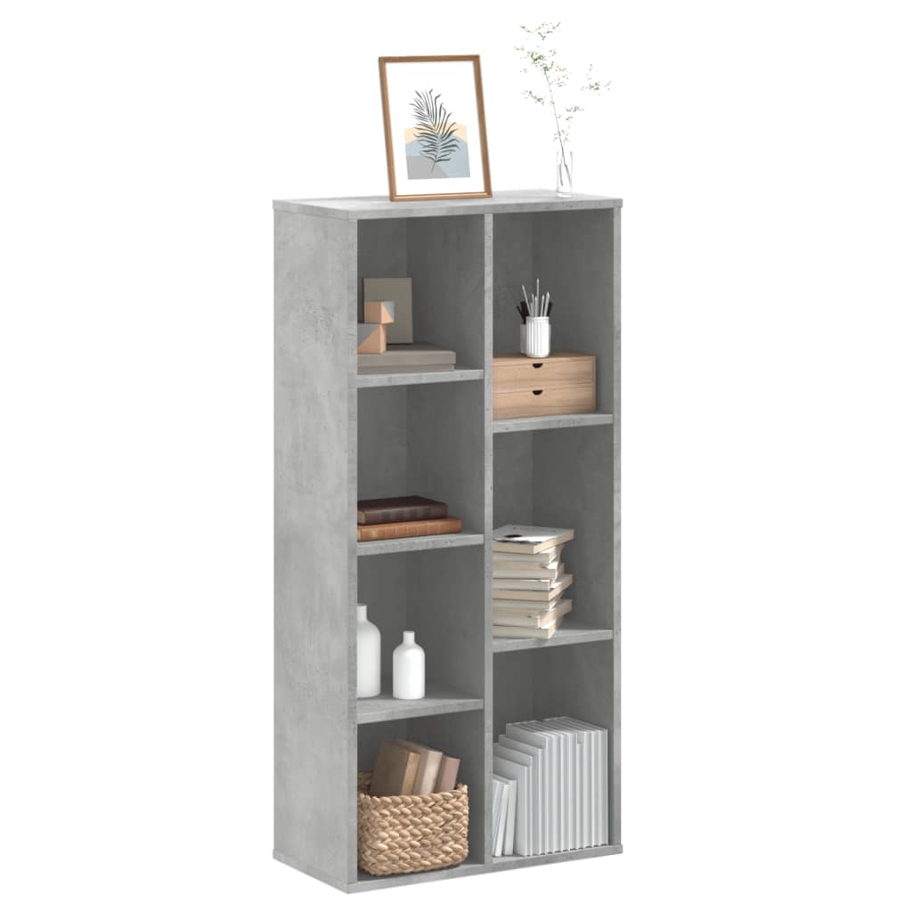 Bibliothèque gris béton 50x25x105 cm bois d'ingénierie - XIOS