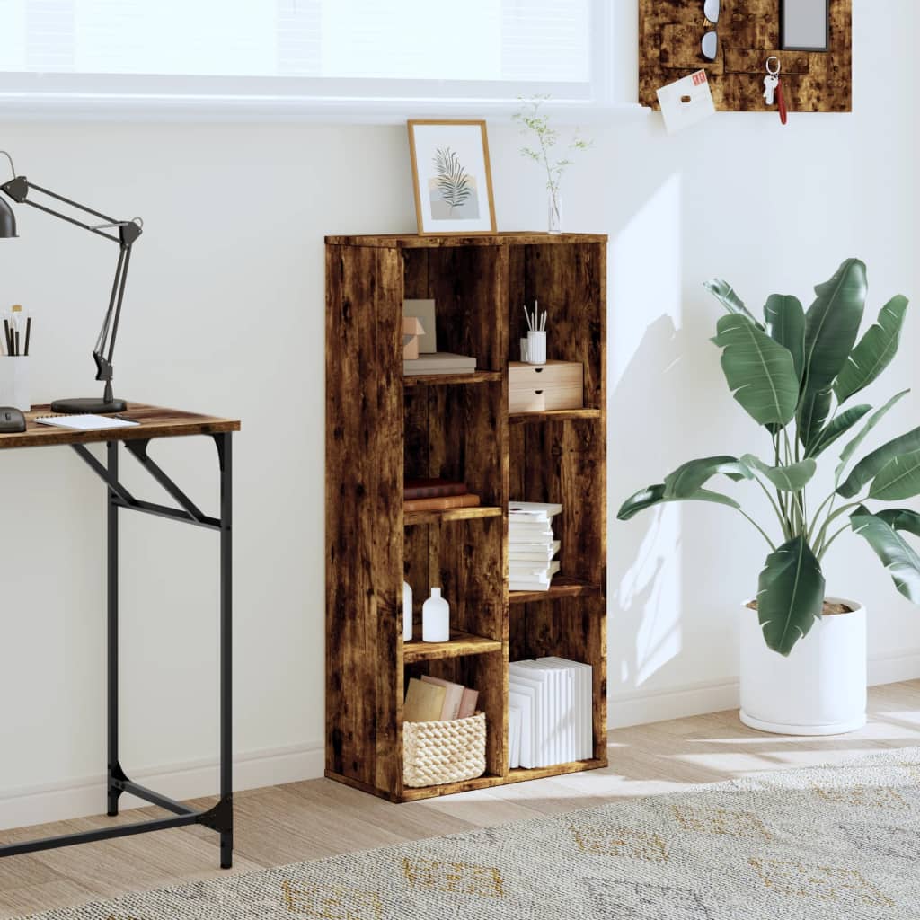 Bibliothèque chêne fumé 50x25x105 cm bois d'ingénierie - XIOS