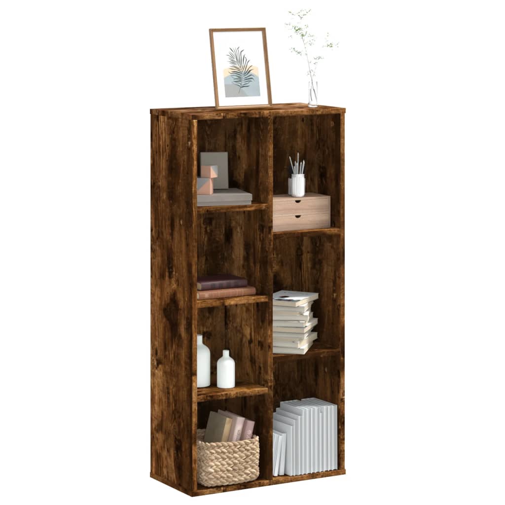 Bibliothèque chêne fumé 50x25x105 cm bois d'ingénierie - XIOS