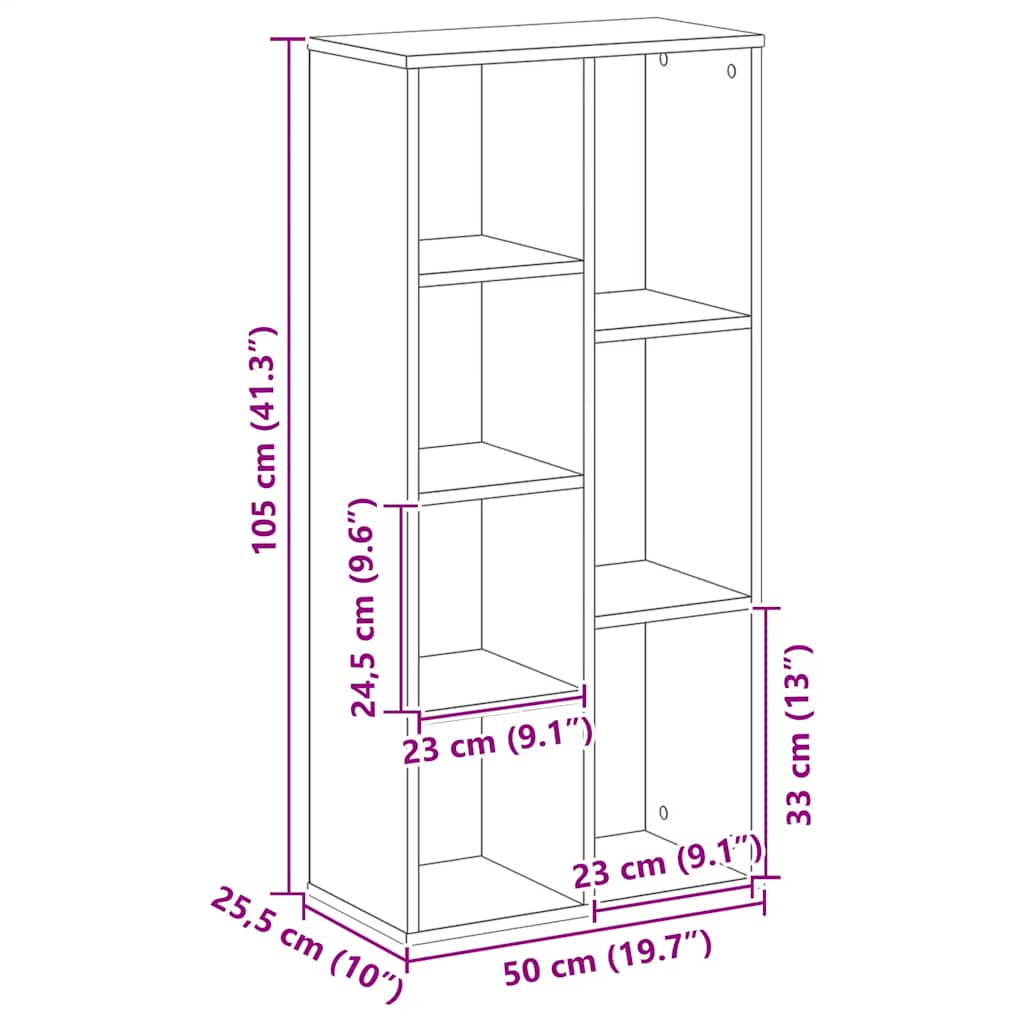 Bibliothèque chêne artisanal 50x25x105 cm bois d'ingénierie - XIOS