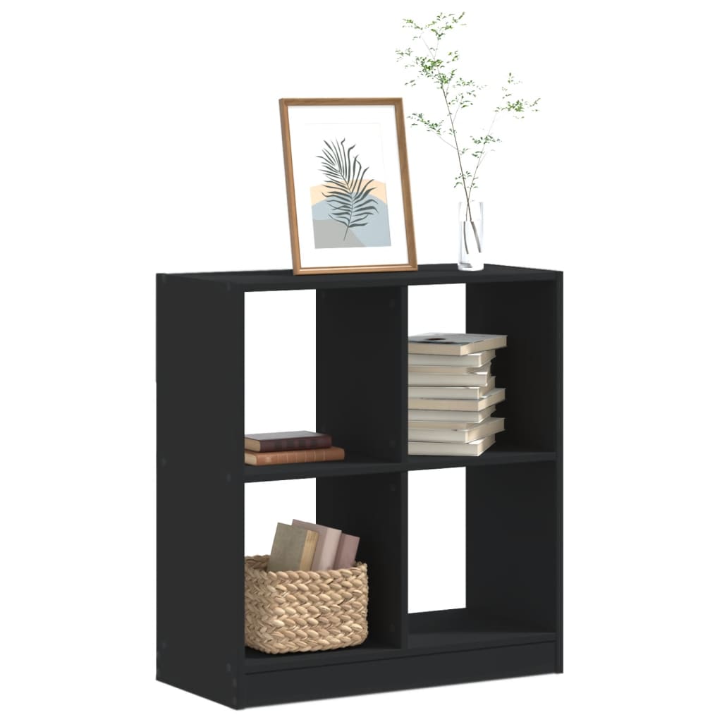 Bibliothèque noir 68,5x32x75 cm bois d'ingénierie - XIOS