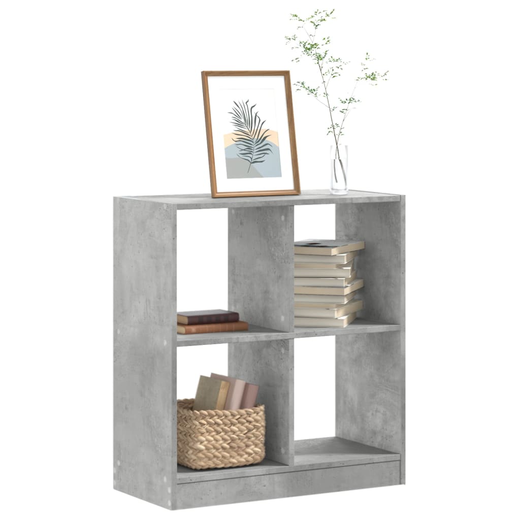 Bibliothèque gris béton 68,5x32x75 cm bois d'ingénierie - XIOS