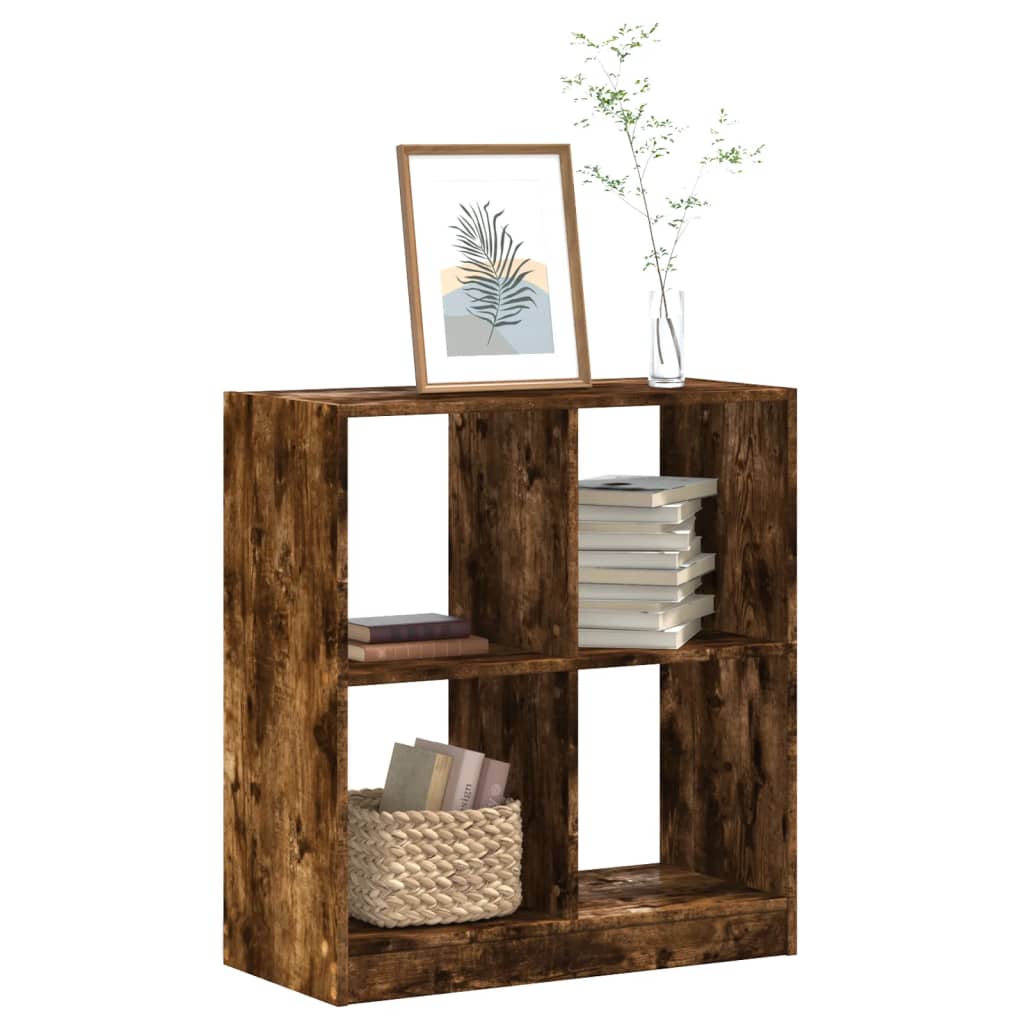 Bibliothèque chêne fumé 68,5x32x75 cm bois d'ingénierie - XIOS