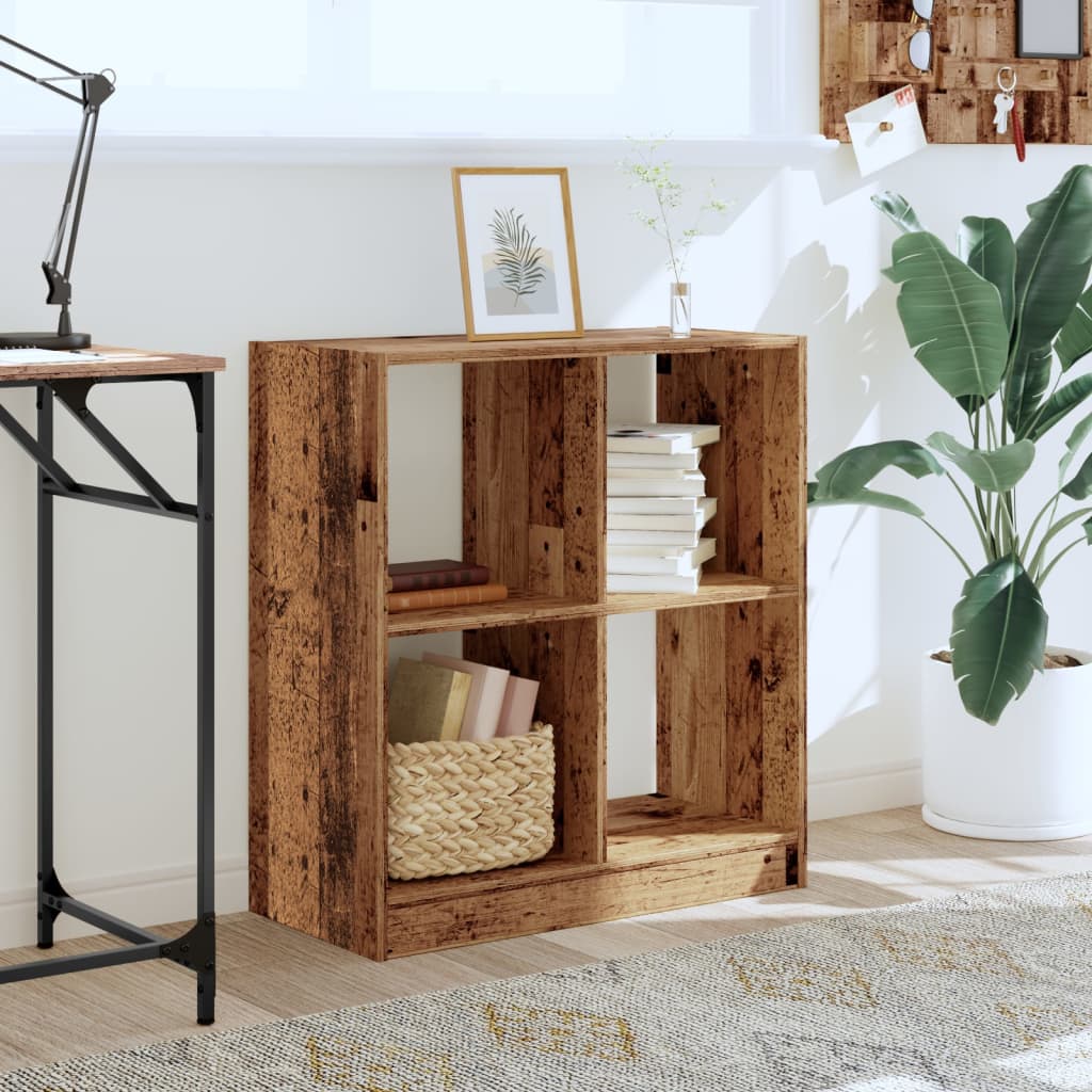 Bibliothèque vieux bois 68,5x32x75 cm bois d'ingénierie - XIOS