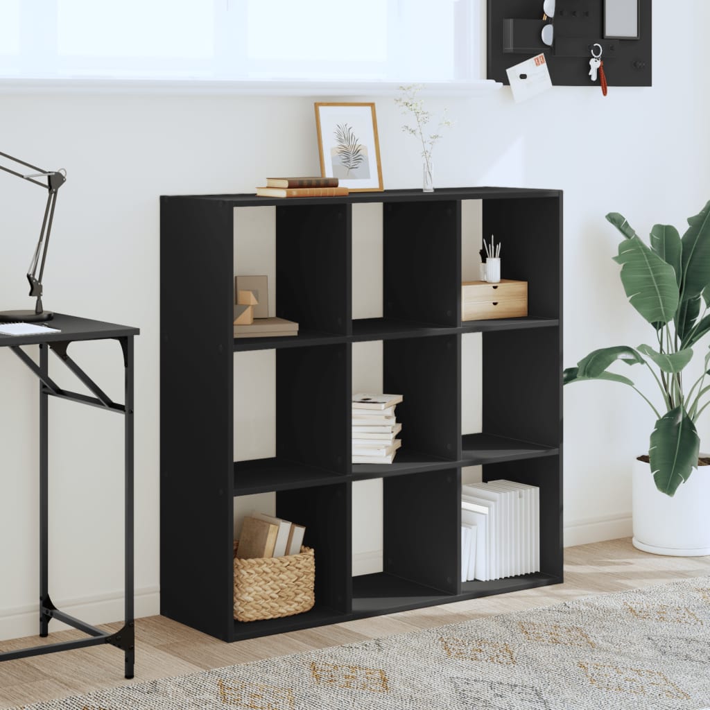 Bibliothèque noir 102x32x102 cm bois d'ingénierie - XIOS