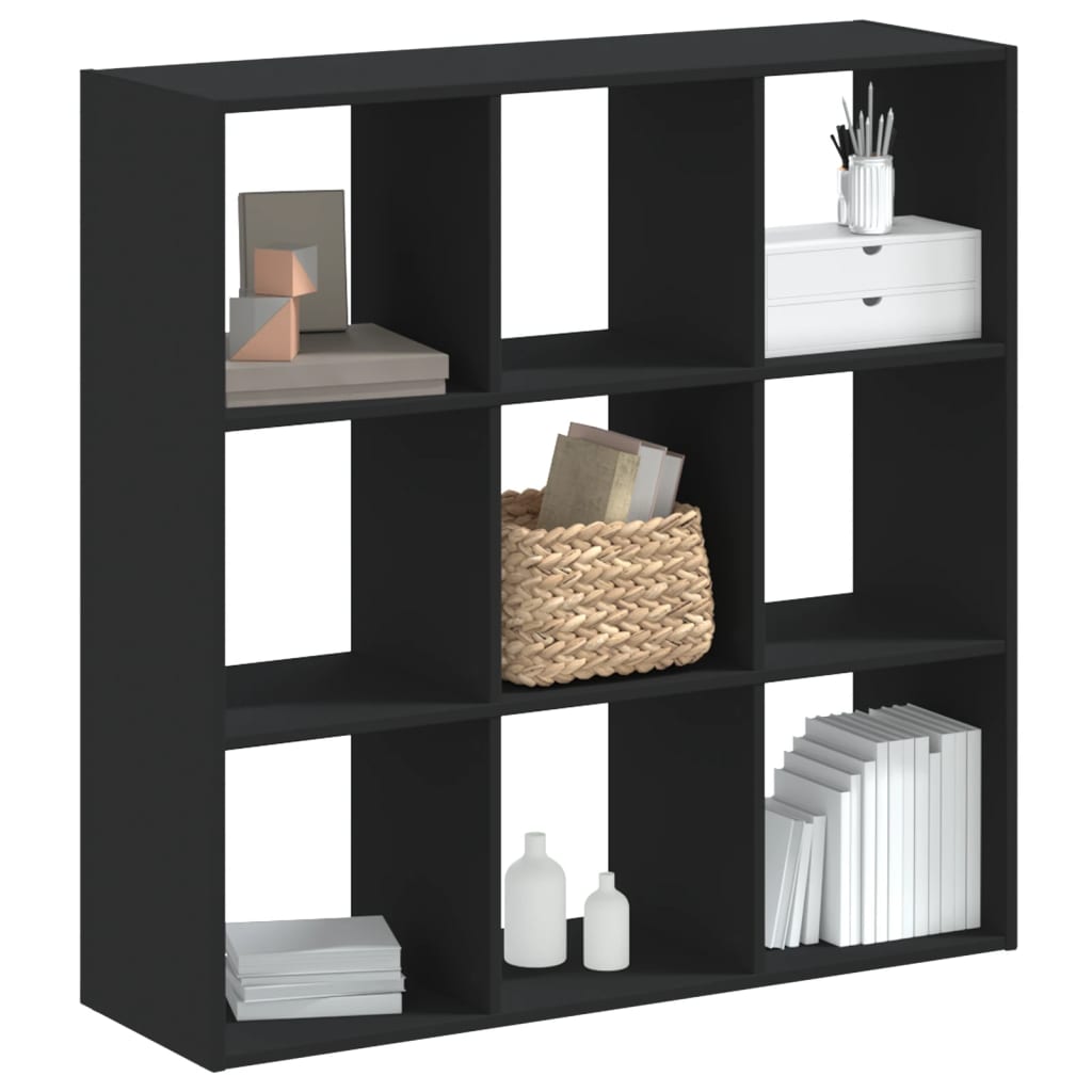 Bibliothèque noir 102x32x102 cm bois d'ingénierie - XIOS