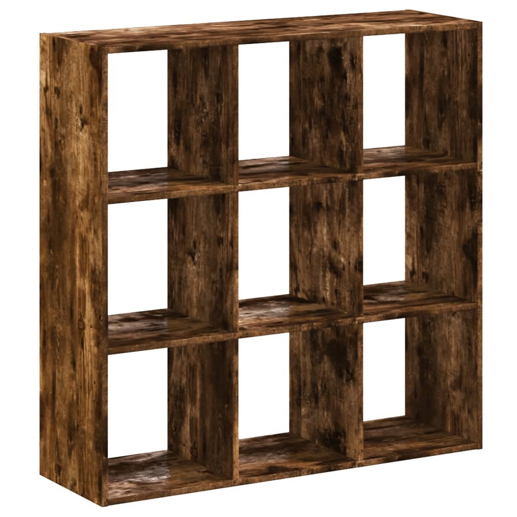 Bibliothèque chêne fumé 102x32x102 cm bois d'ingénierie - XIOS