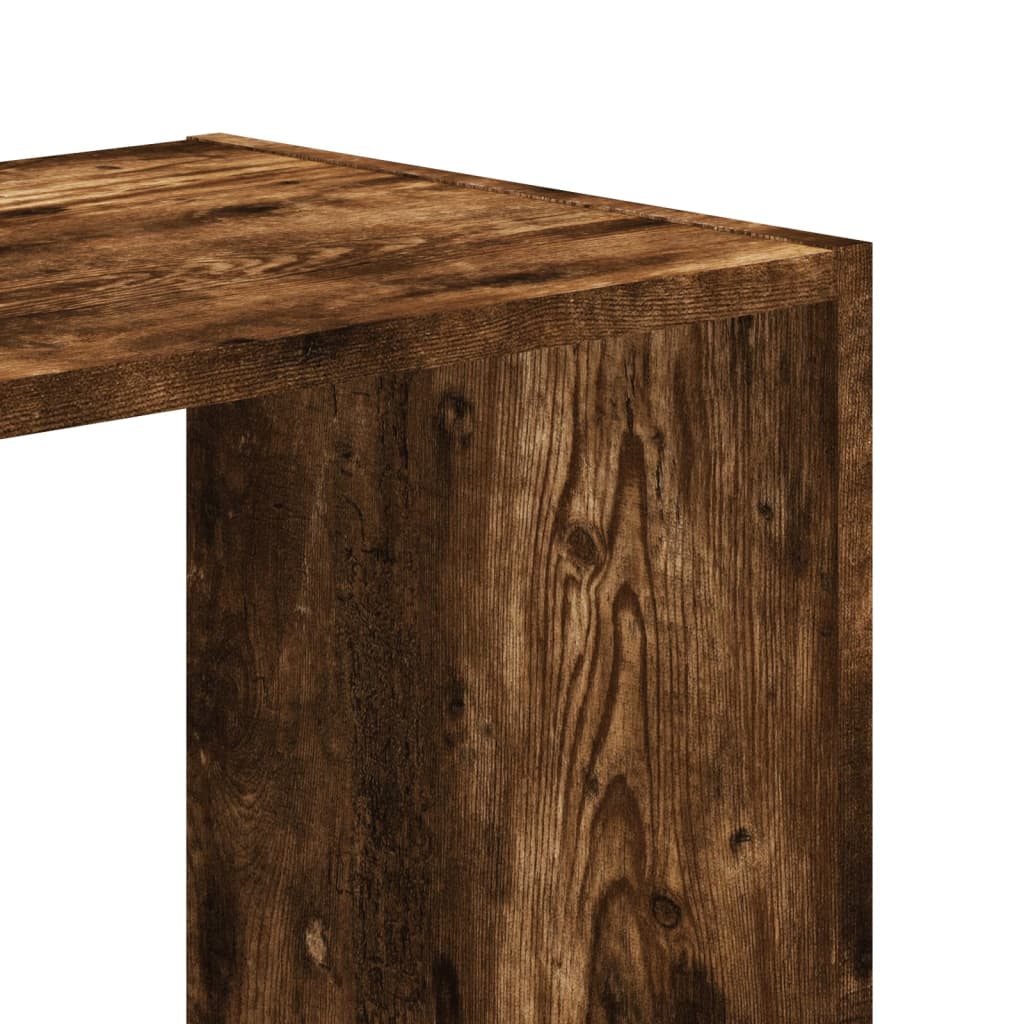 Bibliothèque chêne fumé 102x32x102 cm bois d'ingénierie - XIOS