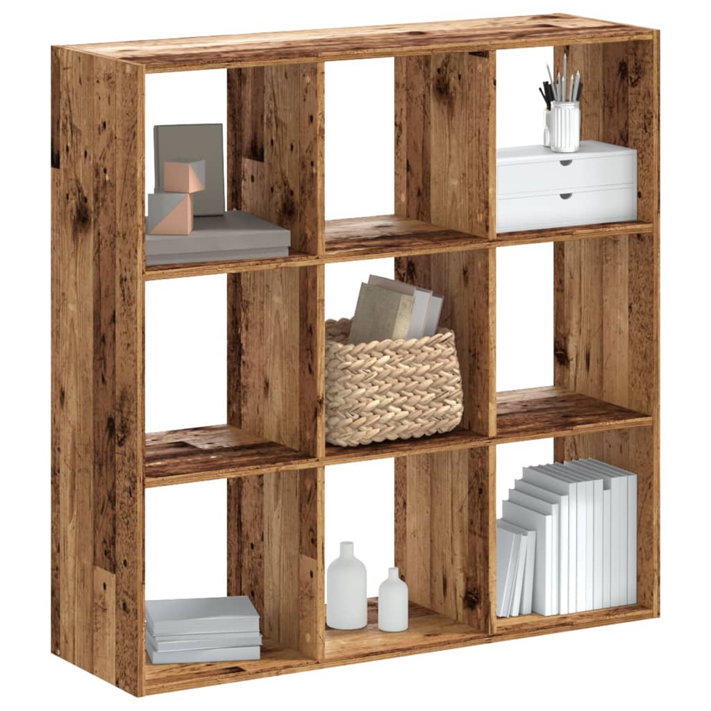 Bibliothèque vieux bois 102x32x102 cm bois d'ingénierie - XIOS