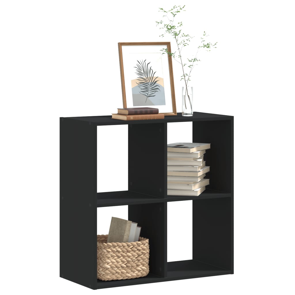 Bibliothèque noir 68,5x32x68,5 cm bois d'ingénierie - XIOS