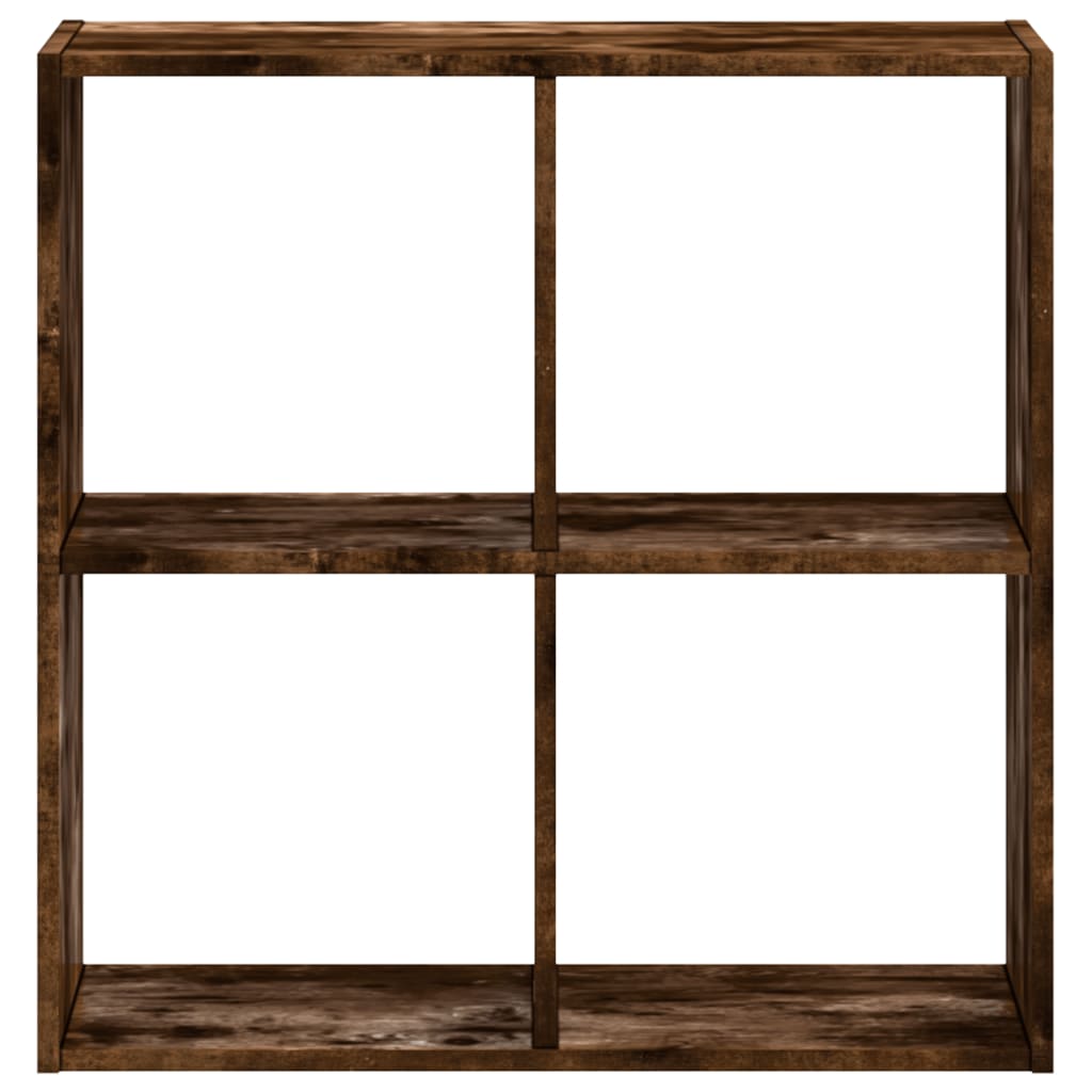 Bibliothèque chêne fumé 68,5x32x68,5 cm bois d'ingénierie - XIOS