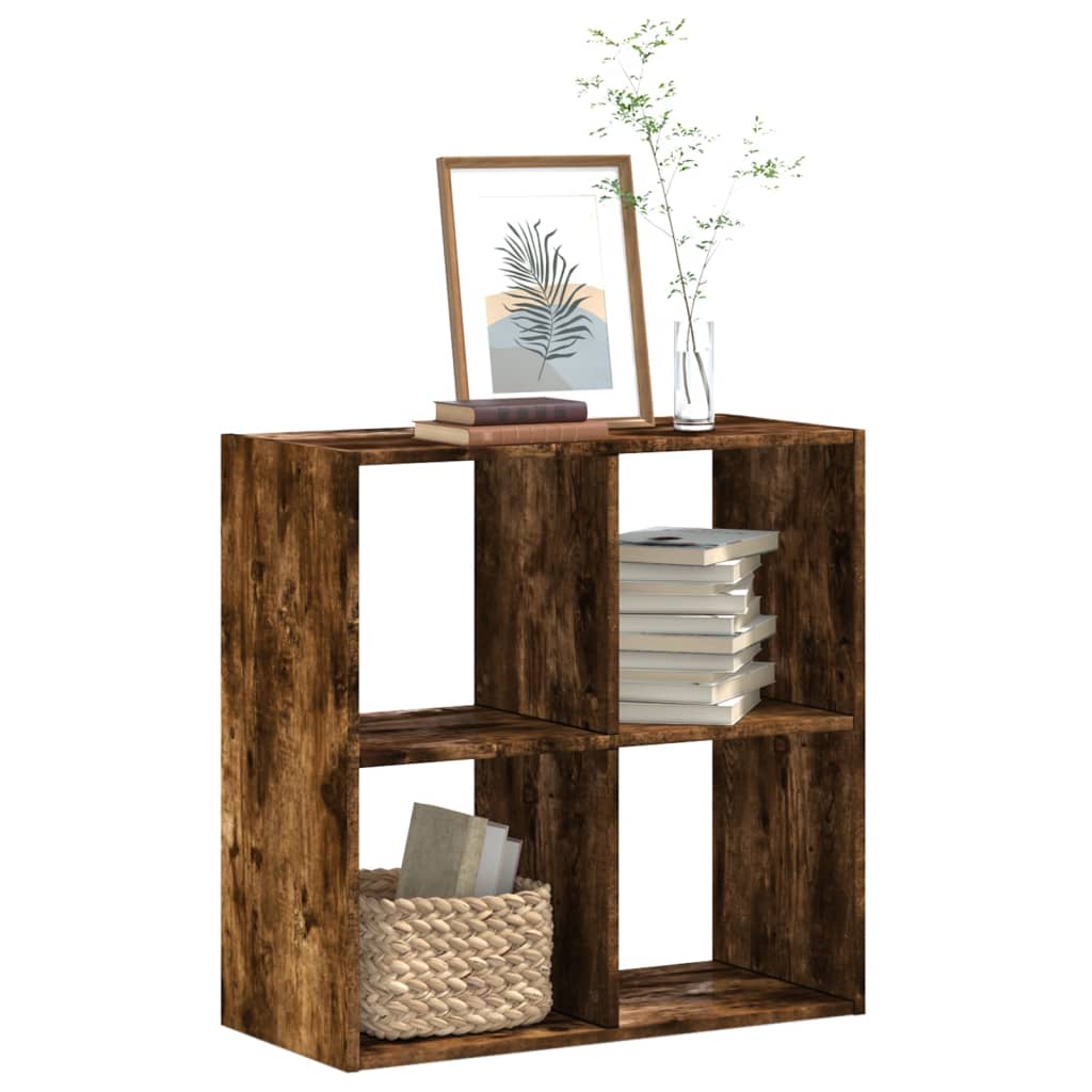 Bibliothèque chêne fumé 68,5x32x68,5 cm bois d'ingénierie - XIOS