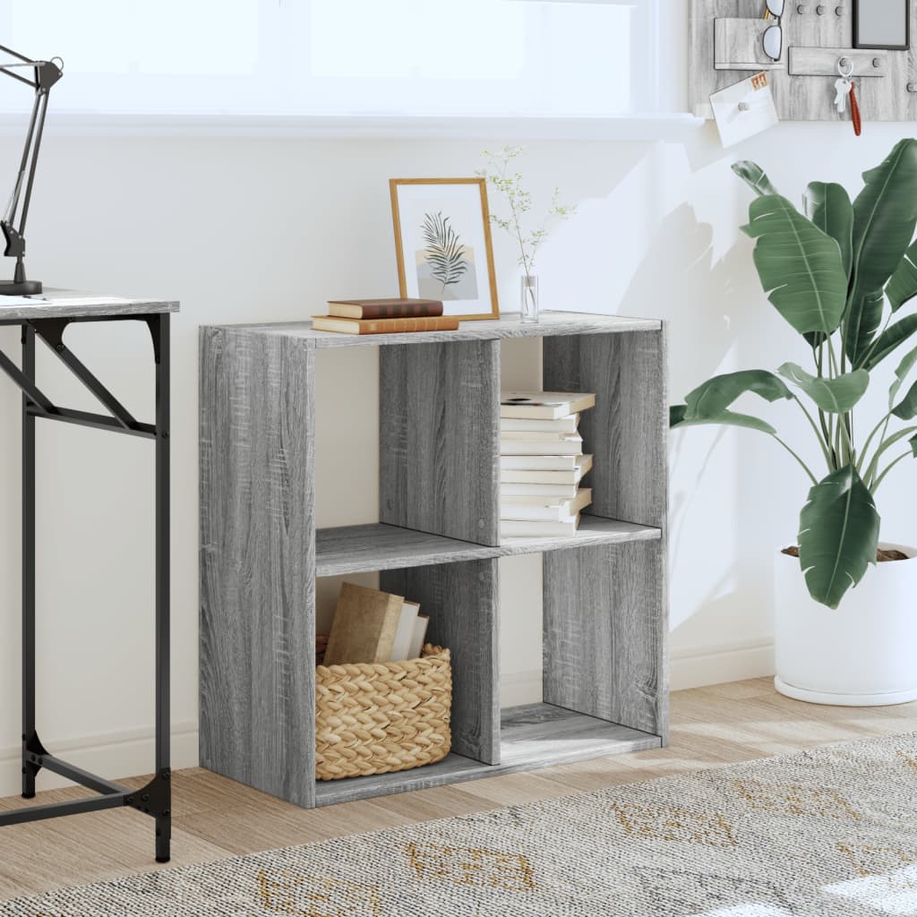 Bibliothèque sonoma gris 68,5x32x68,5 cm bois d'ingénierie - XIOS