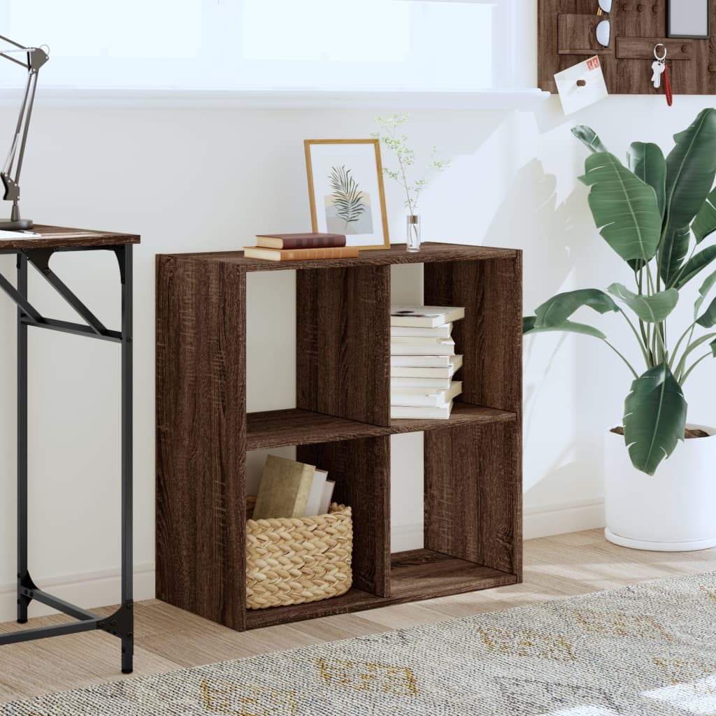 Bibliothèque chêne marron 68,5x32x68,5 cm bois d'ingénierie - XIOS