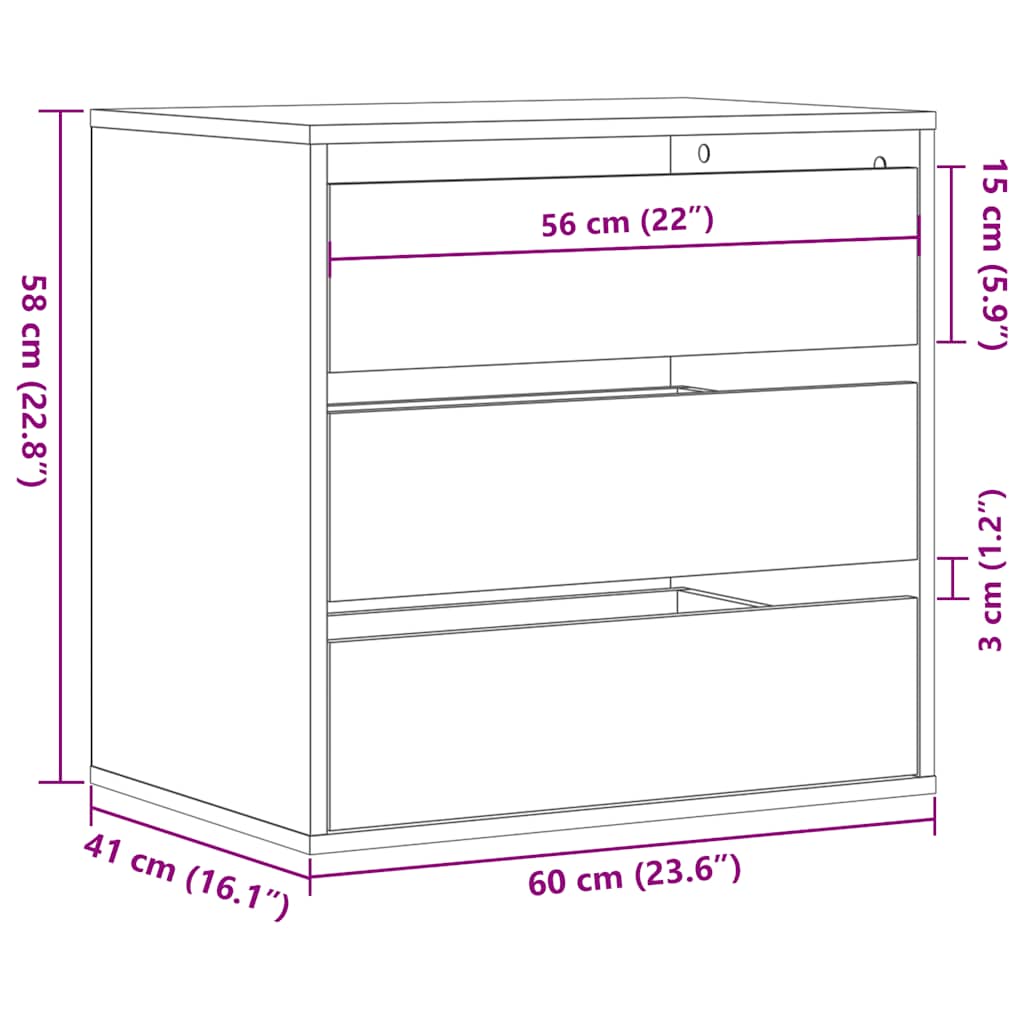 Commode d'angle blanc 60x41x58 cm bois d'ingénierie - XIOS