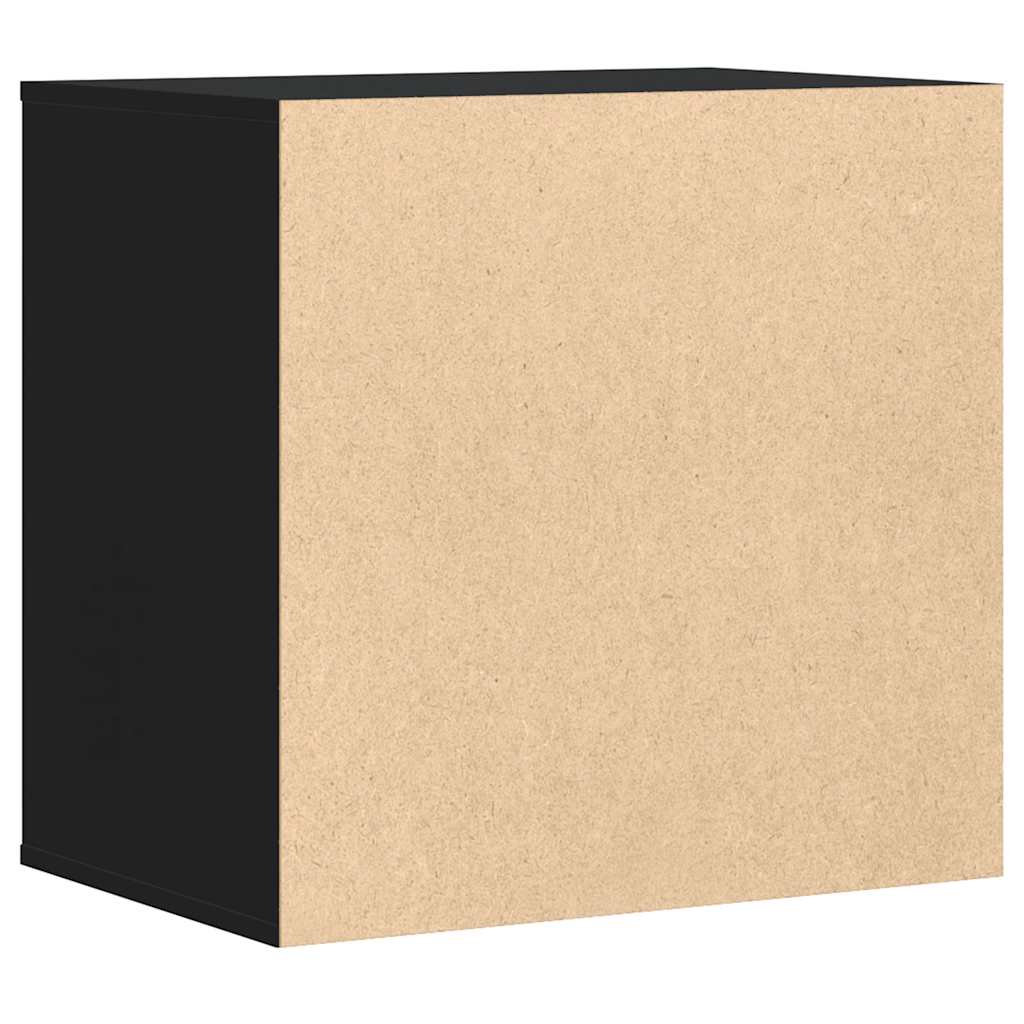 Commode d'angle noir 60x41x58 cm bois d'ingénierie