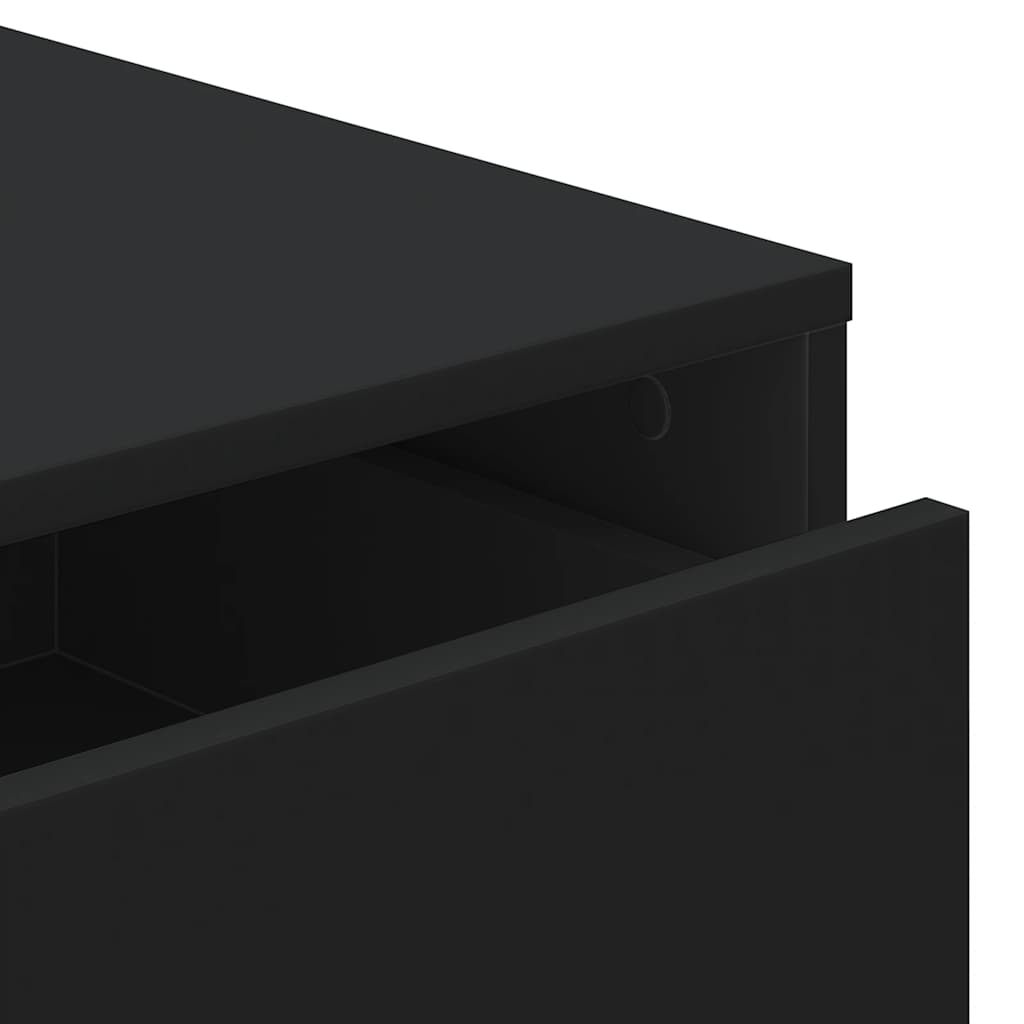 Commode d'angle noir 60x41x58 cm bois d'ingénierie