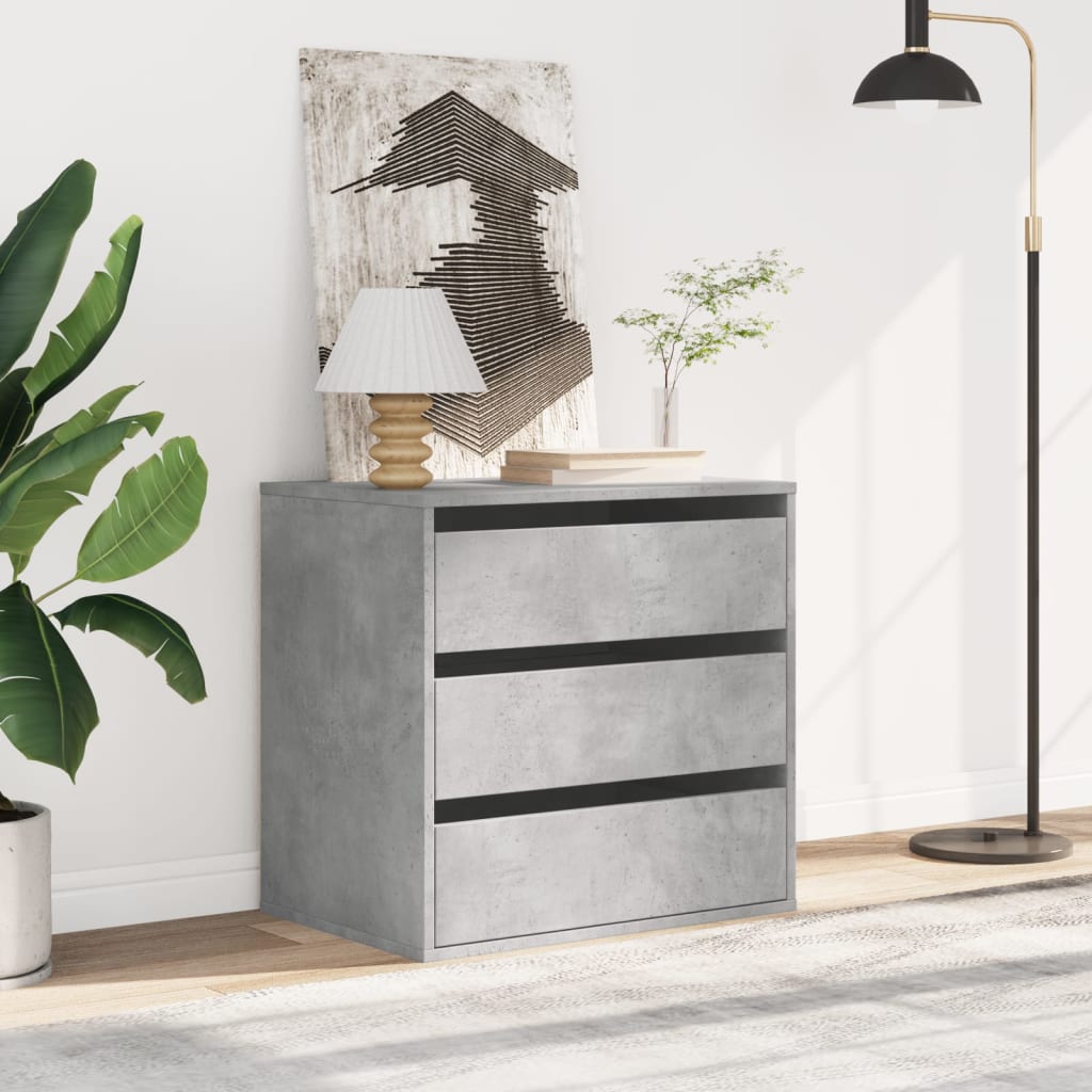 Commode d'angle gris béton 60x41x58 cm bois d'ingénierie - XIOS
