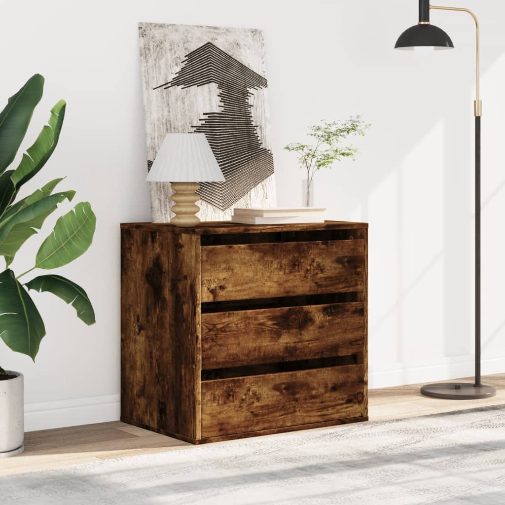 Commode d'angle chêne fumé 60x41x58 cm bois d'ingénierie - XIOS