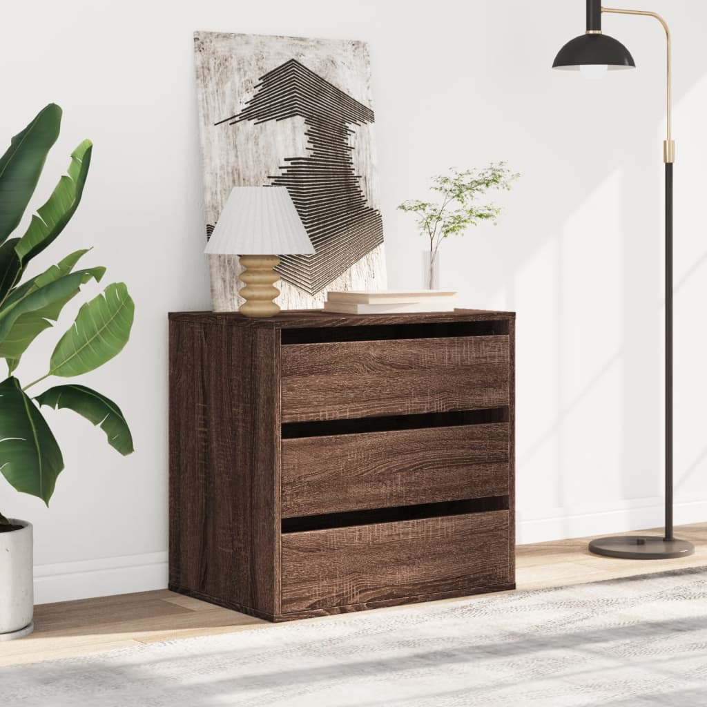 Commode d'angle chêne marron 60x41x58 cm bois d'ingénierie - XIOS