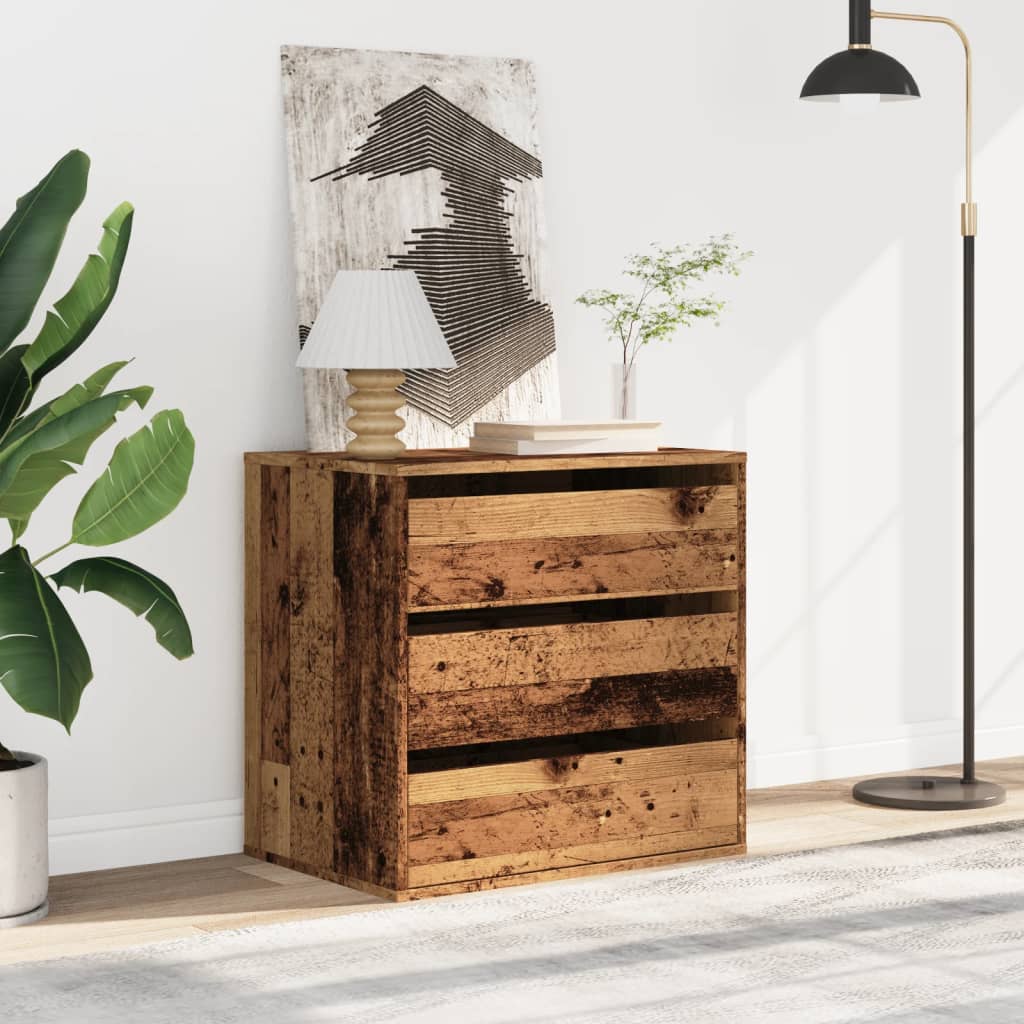 Commode d'angle vieux bois 60x41x58 cm bois d'ingénierie - XIOS
