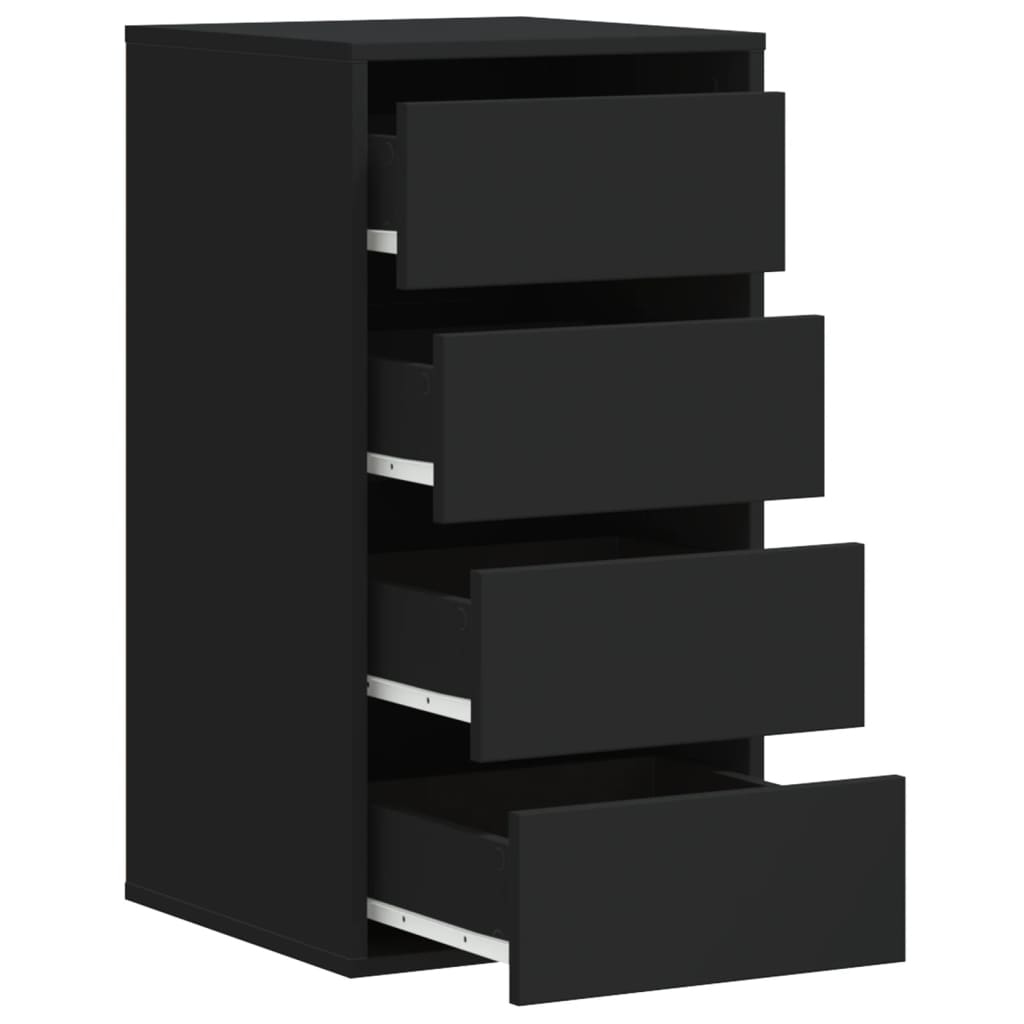 Commode d'angle noir 40x41x76 cm bois d'ingénierie