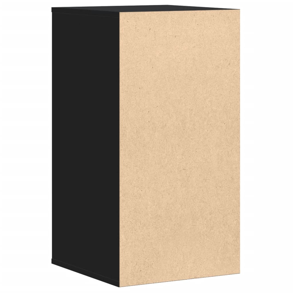 Commode d'angle noir 40x41x76 cm bois d'ingénierie