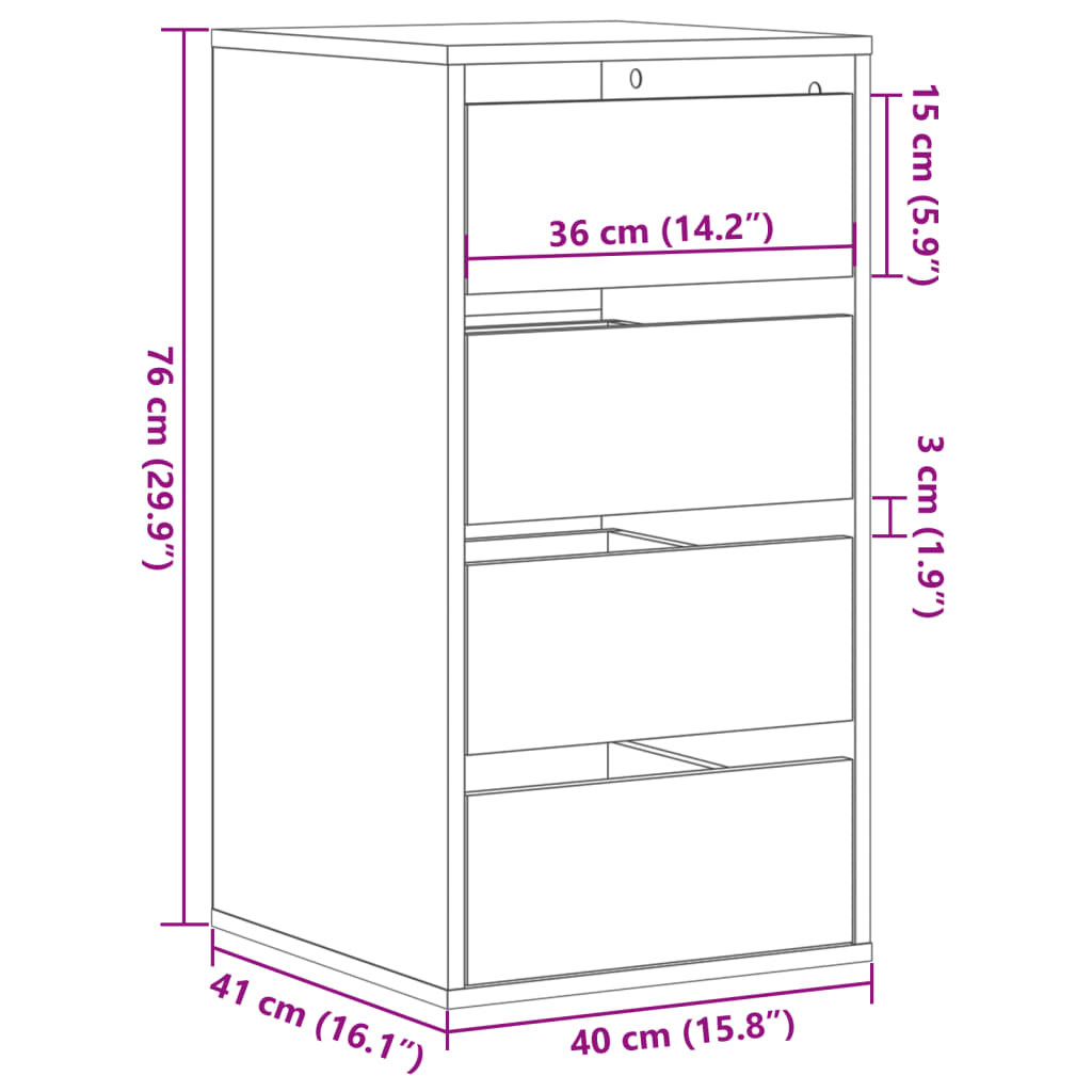 Commode d'angle chêne sonoma 40x41x76 cm bois d'ingénierie - XIOS