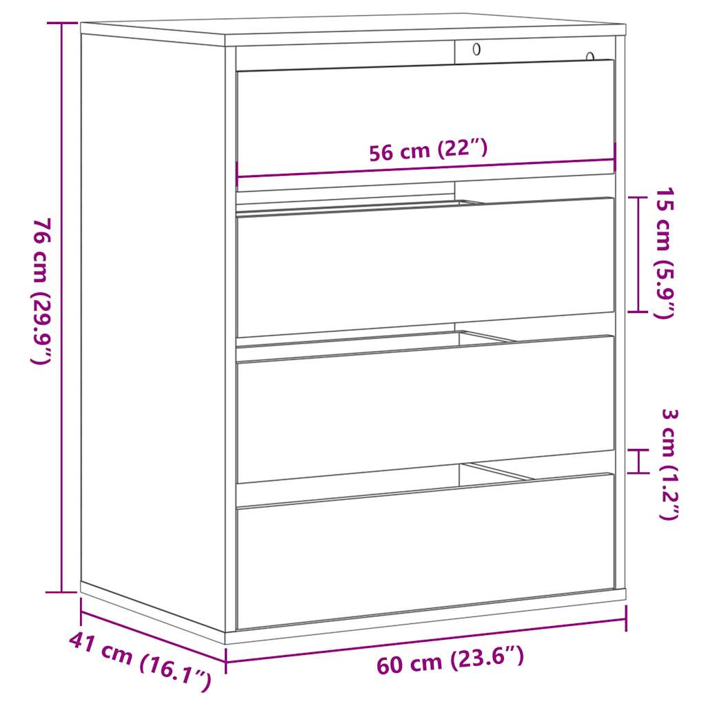 Commode d'angle chêne sonoma 60x41x76 cm bois d'ingénierie - XIOS