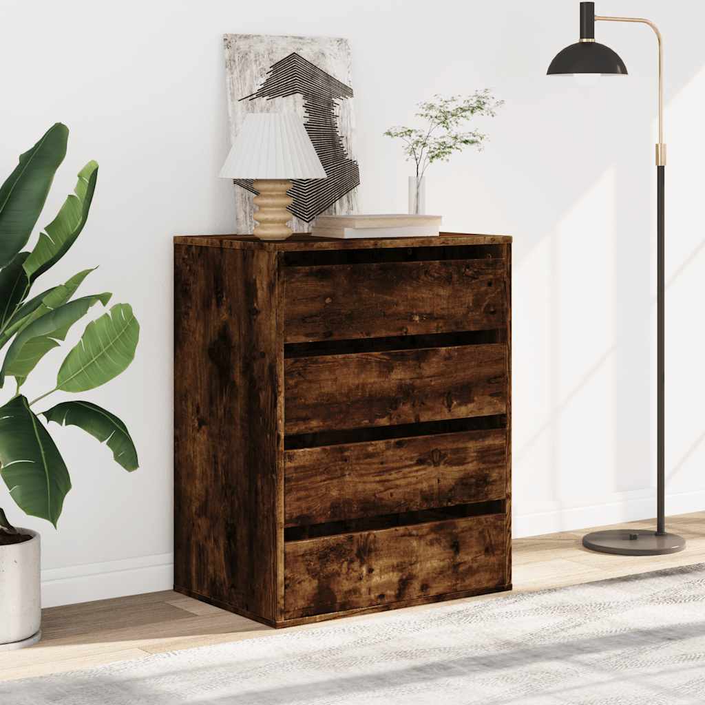 Commode d'angle chêne fumé 60x41x76 cm bois d'ingénierie - XIOS