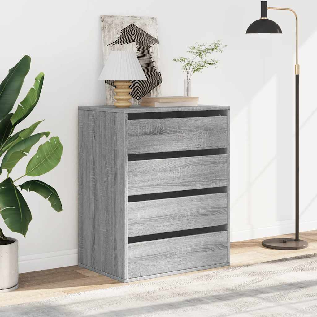 Commode d'angle sonoma gris 60x41x76 cm bois d'ingénierie - XIOS