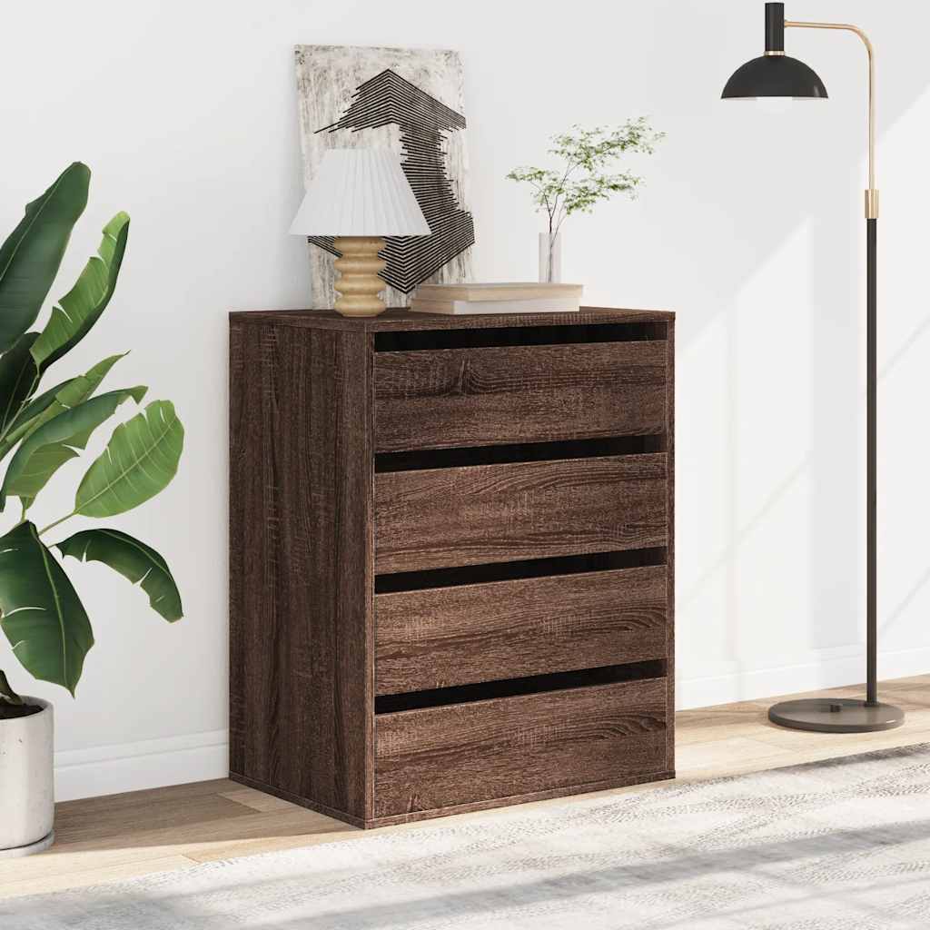 Commode d'angle chêne marron 60x41x76 cm bois d'ingénierie - XIOS
