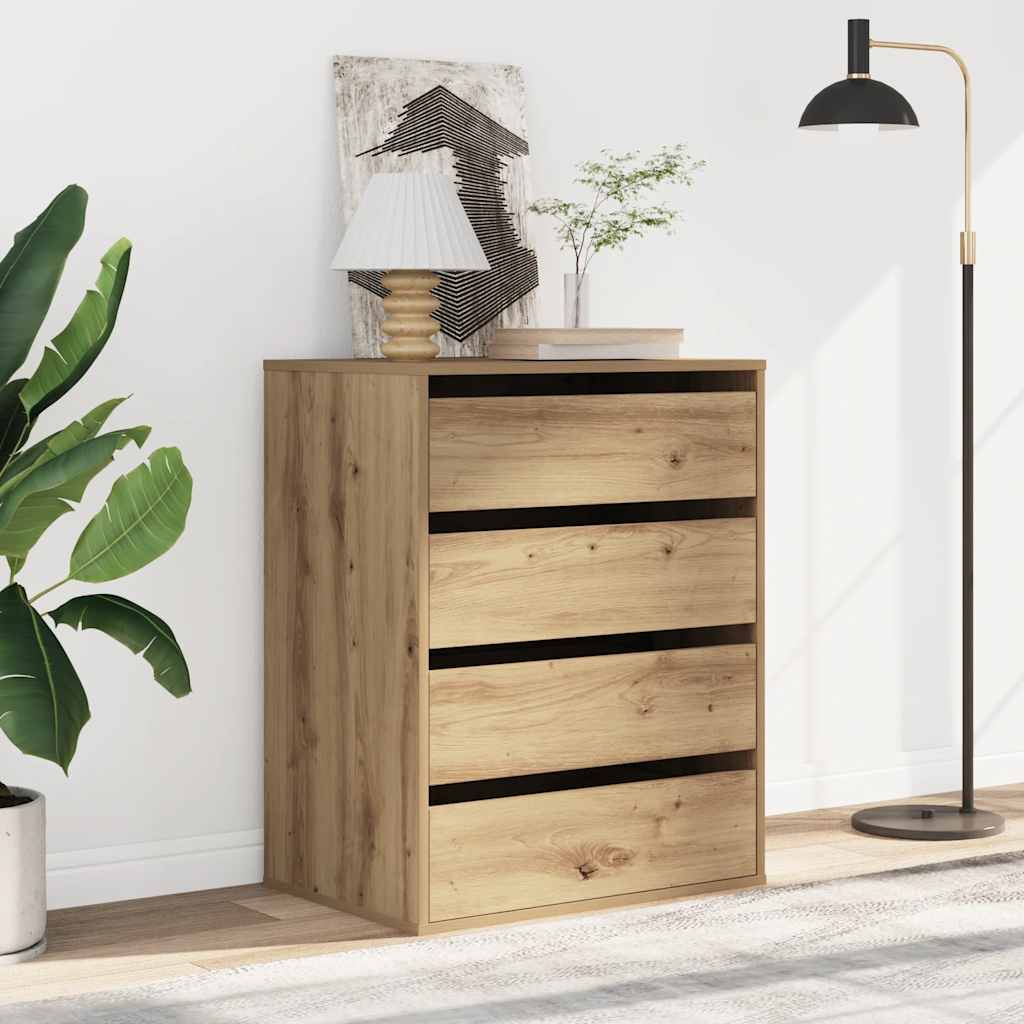 Commode d'angle chêne artisanal 60x41x76 cm bois d'ingénierie - XIOS
