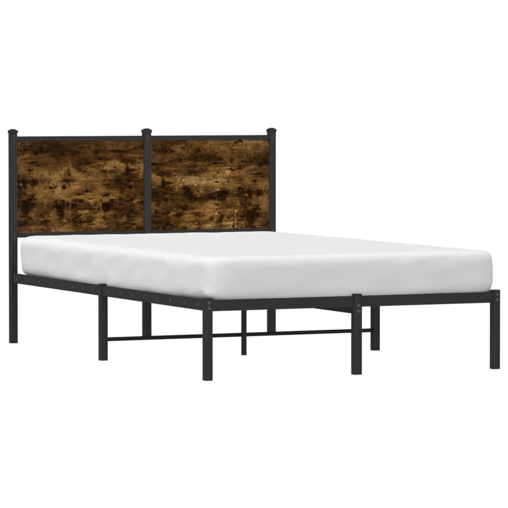 Cadre de lit en métal sans matelas chêne fumé 120x190 cm - XIOS
