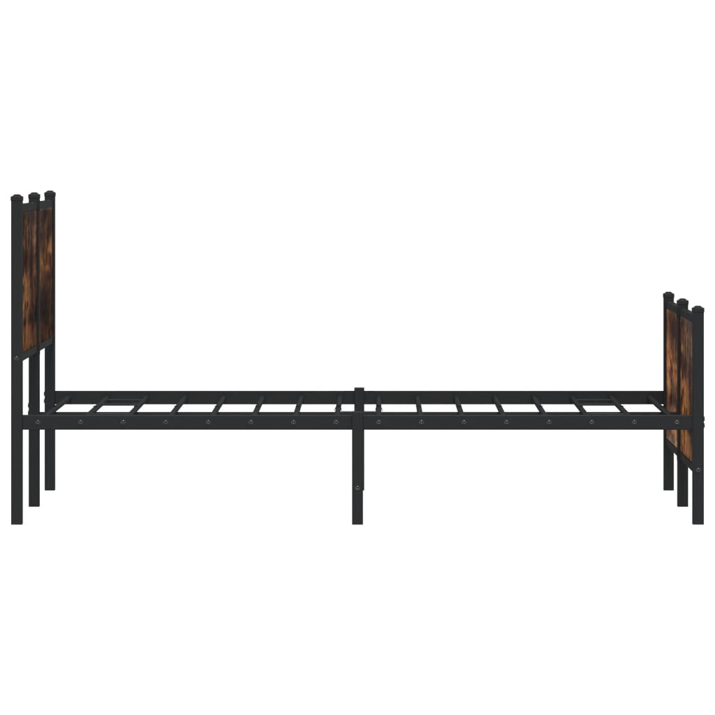Cadre de lit en métal sans matelas chêne fumé 120x190 cm - XIOS